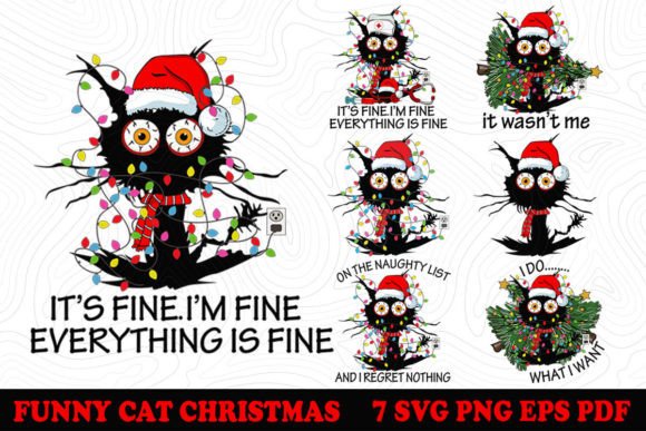 Funny Cat Christmas SVG PNG Bundle Review