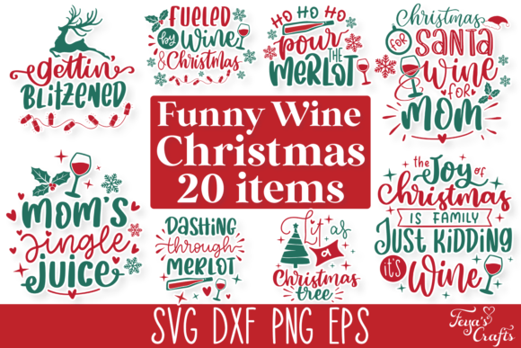 Funny Christmas Wine SVG Quotes Bundle Review