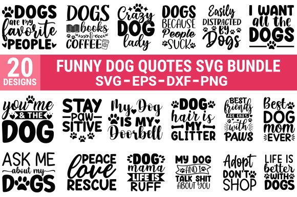 Funny Dog Quotes SVG Bundle Review
