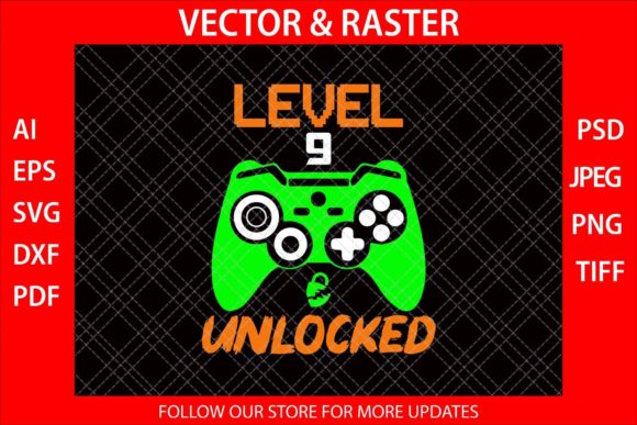 Level 9 Unlocked Funny Video Gamer SVG Review