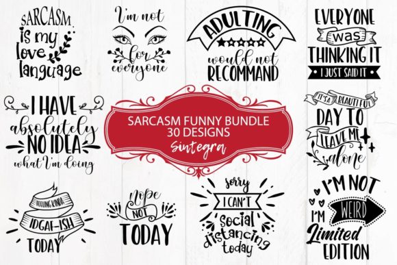 Sarcasm Funny Quotes Bundle SVG 30 Files Review