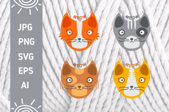 Set of Four Funny Cat Faces SVG Review